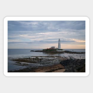 St Mary's Island and Lighthouse in August (2) Sticker